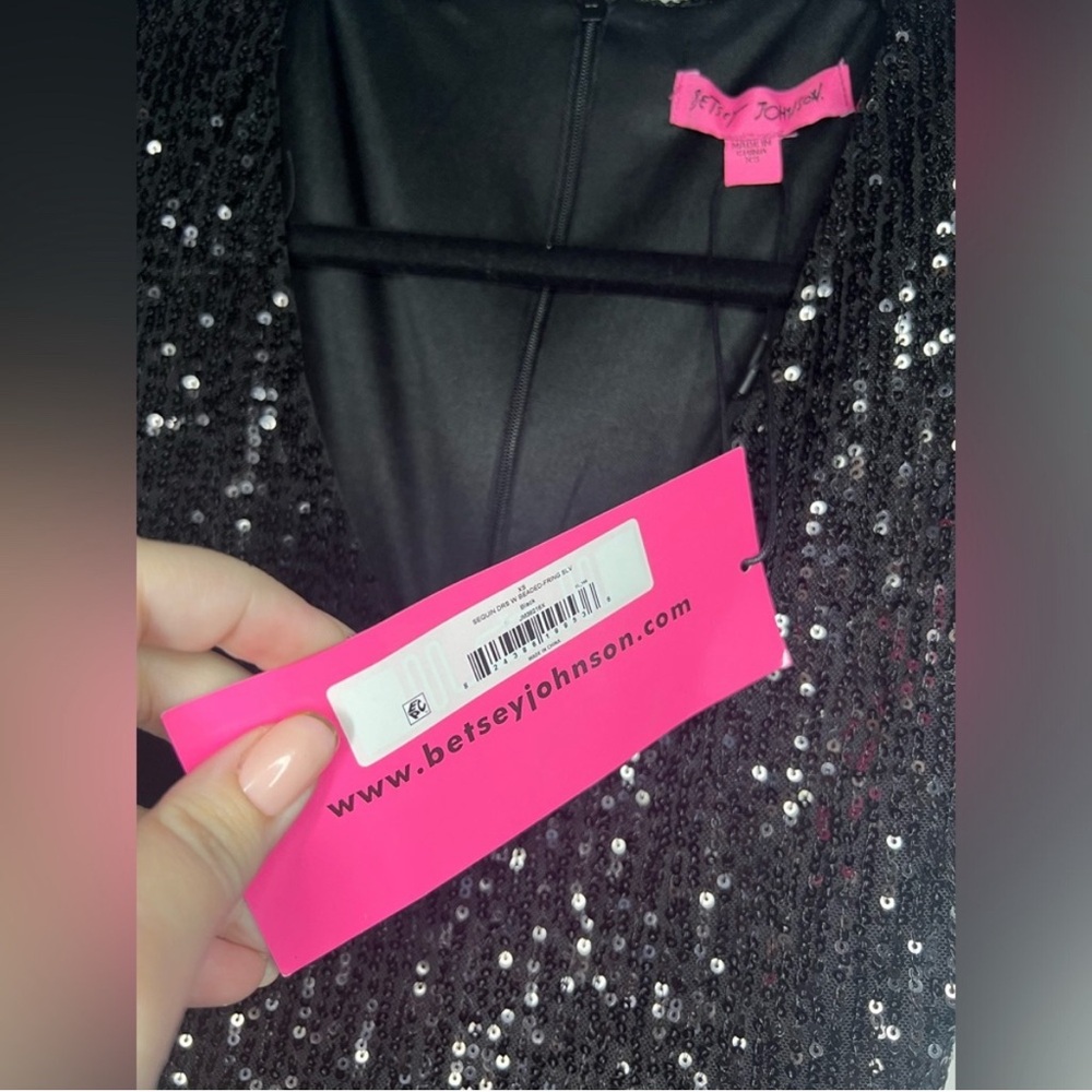 Betsey Johnson - Sequin Black Mini Dress - Size XS - Picture 3 of 11
